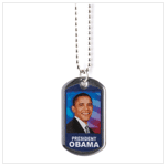 OBAMA FLAG DOG TAG NECKLACE