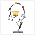AMBER LOTUS CANDLEHOLDER