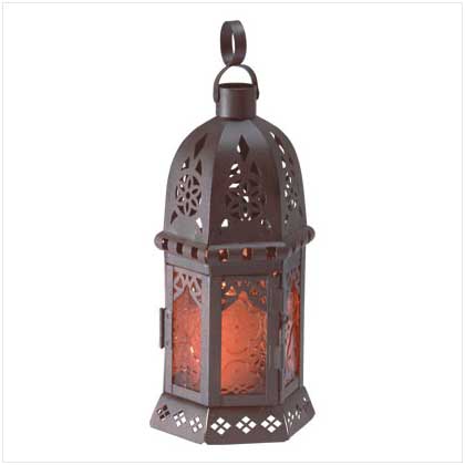 10" AMBER GLASS MOROCCAN-STYLE