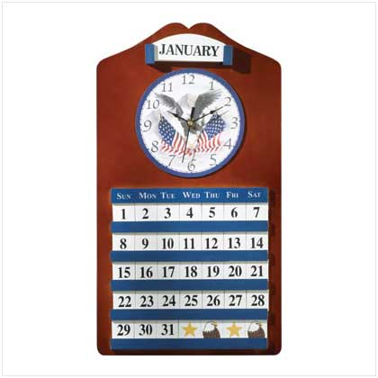 AMERICAN EAGLE CLOCK AND CALENDAR