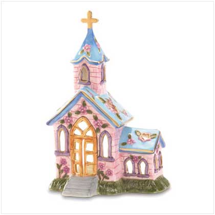SPRINGTIME CHURCH CANDLEHOLDER