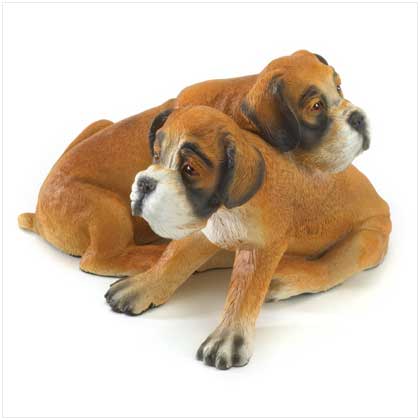 BOXER PUPPIES FIGURINE