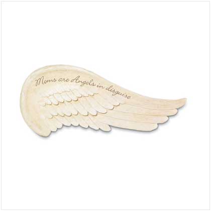 'MOM'S ARE ANGELS IN DISGUISE' FEATHERED WING SIGN
