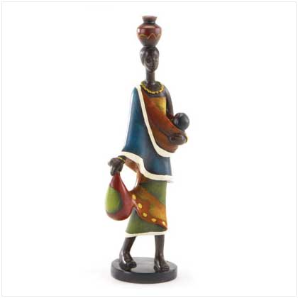 AFRICAN MOTHER AND BABY FIGURINE