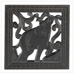 CARVED WOOD ELEPHANT DECOR
