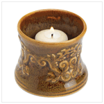 AMBER LEAF SCROLL VOTIVE HOLDER